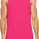DEMOZU Men's Neon Running Tank Top Workout Gym Athletic Swim Marathon Tank Top (Large)