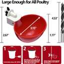 16pack Large Poultry Waterer Cups, Professional Chicken Water Cups for Poultry LANARP Float Style Gravity Chicken Watering System, Tee Fittings Poultry Waterer Suitable, with Mounting Hole Opener (16)