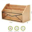 Prosumer's Choice Bamboo Desk Organizer for Office and Home Natural Bamboo Mail Organizer for Countertop - Wooden Desktop Organizer for Mail, Files, Letters, and Tabletop Storage