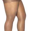 Hanes Curves Control Top Sheer Toe Silky Sheer Pantyhose with Wicking Cool Comfort (1X-2X, Nude)