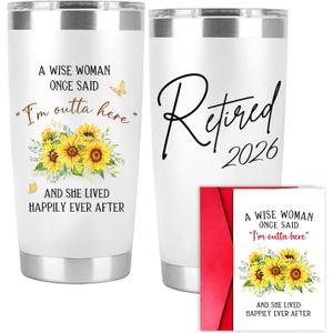 Retirement Gift for Woman  Retired 2026 A Wise Woman Once Said Stainless Steel 20Oz - Funny Retirement Gifts for Coworker Leaving - Farewell Gifts for Coworkers, Mom, Teacher, Nurse, Boss