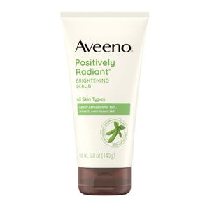 Aveeno Positively Radiant Skin Brightening Exfoliating Daily Facial Scrub, Gentle with Moisture-Rich Soy Extract, Helps Improve Skin Tone & Texture, Oil- & Soap-Free, Hypoallergenic, 5 oz (5 Ounce (Pack of 1))