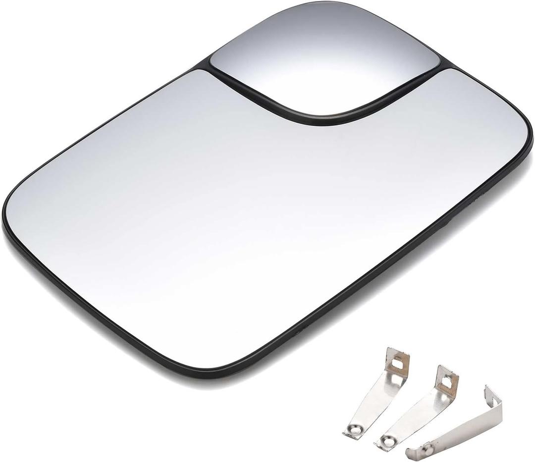 Heated Mirror Glass Right Passenger Side Compatible with Dodge Ram 1500 2500 3500 2005 2006 2007 2008 2009 Replace# 5161010AA With spotter mirror