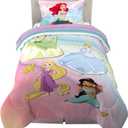 Disney Princess Ariel Kids Bedding Super Soft Comforter And Sheet Set, 4 Piece Twin Size, "Official" Disney Product By Franco