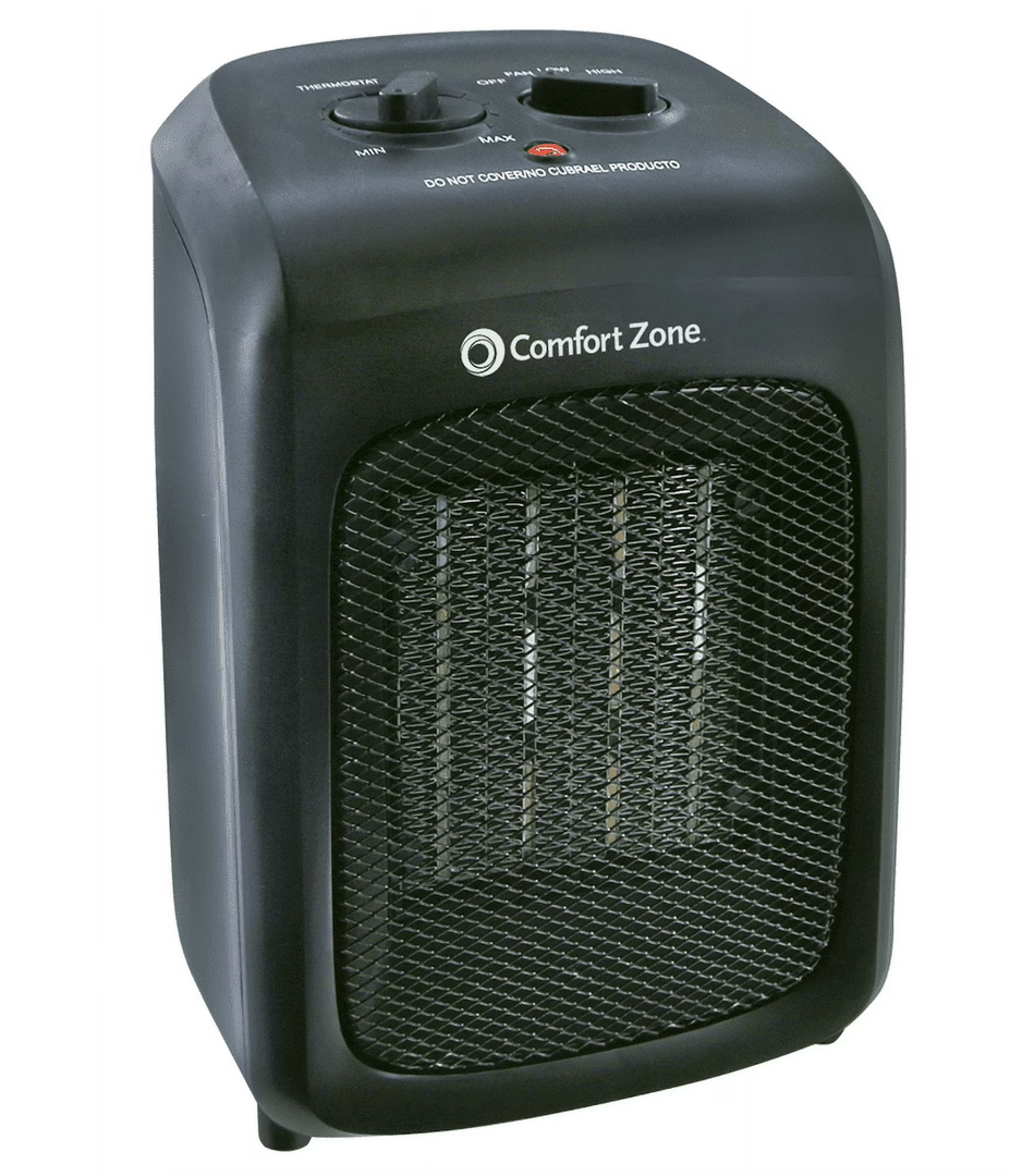 Comfort Zone Ceramic Heater with Fan Only Option, Black, CZ446WM