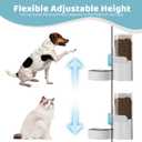 Hanging Cage Automatic Small Pet Food Bowl Water Bottle Dispenser, 1L Auto Gravity Pet Feeder and Waterer Set Kennel Feeding Station Crate Feeder Dish for Rabbit Puppy Cats Ferret (Blue)
