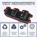 Master Power Window Switch Compatible with Nissan Sentra 2008-2012, Nissan Pathfinder 2005-2007, Replaces 25401-ZJ60A, 25401-9W100, 25401-ZE80A, 25401-ZP40B