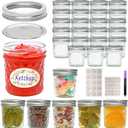 6 oz Mason Jars with Lids, Small Glass Jars, Canning Jars for Bathroom and Kitchen, Holds Seasonings, Jam, Sauces, DIY Spice Jars, Gifts for Friends, Pack of 30