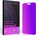 Compatible for iPhone 15 Pro Max Privacy Screen Protector 6.7 Inch, Purple Gradient Anti Spy Anti Blue Light HD Screen Protector Tempered Glass Easy Installation