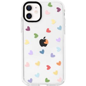 NITITOP Compatible with iPhone 11 Case Cute Clear for Women Girls Colorful Love Heart Pattern Ultra Slim with Bumper Protector Soft TPU Anti-Yellow Protective Cover - Colorful Heart