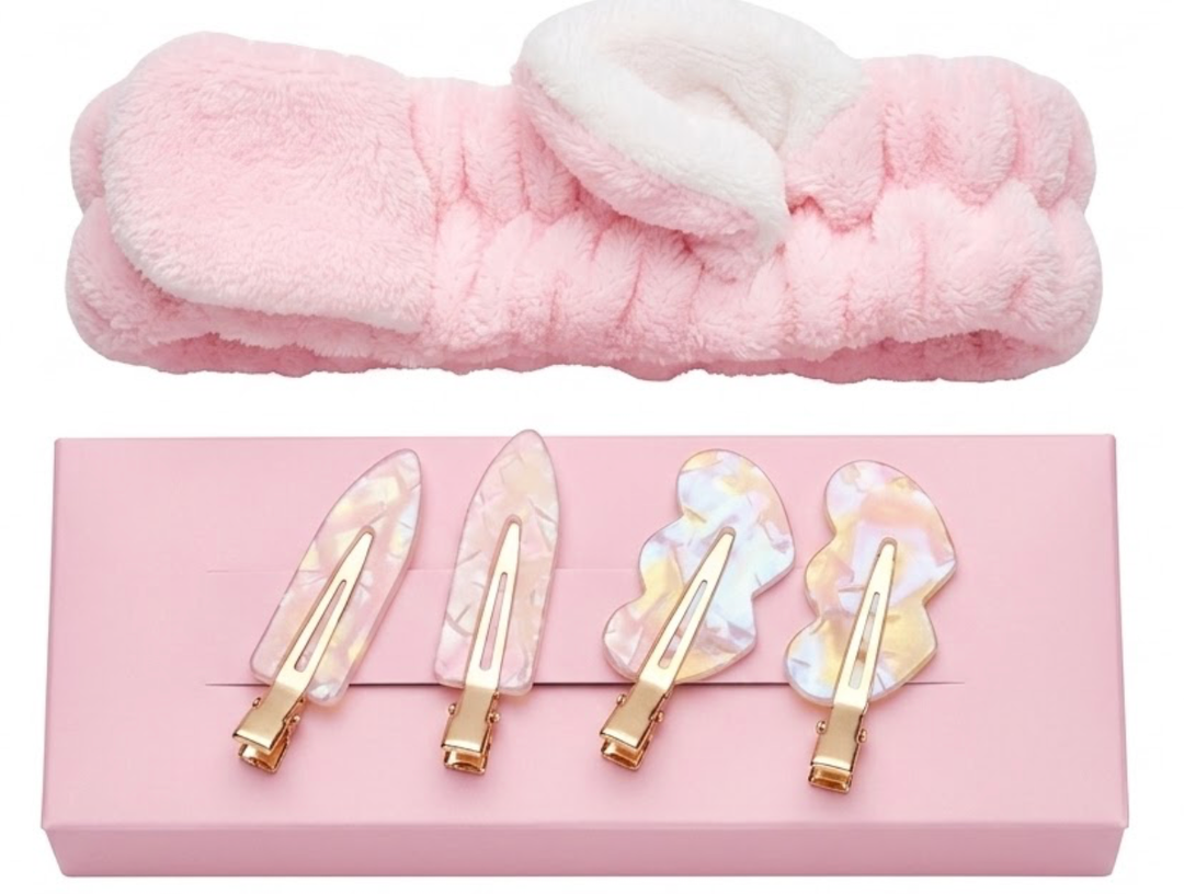 spa & Shine Accessory Collection Headband & Clip Set
