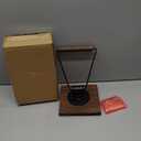 MyGift Bathroom Hand Towel Holder, Towel Rack Ring 5.5x8.7 inch for Kitchen, Laundry Room, Matte Black Industrial Metal with Rustic Solid Burnt Wood (Dark Brown)