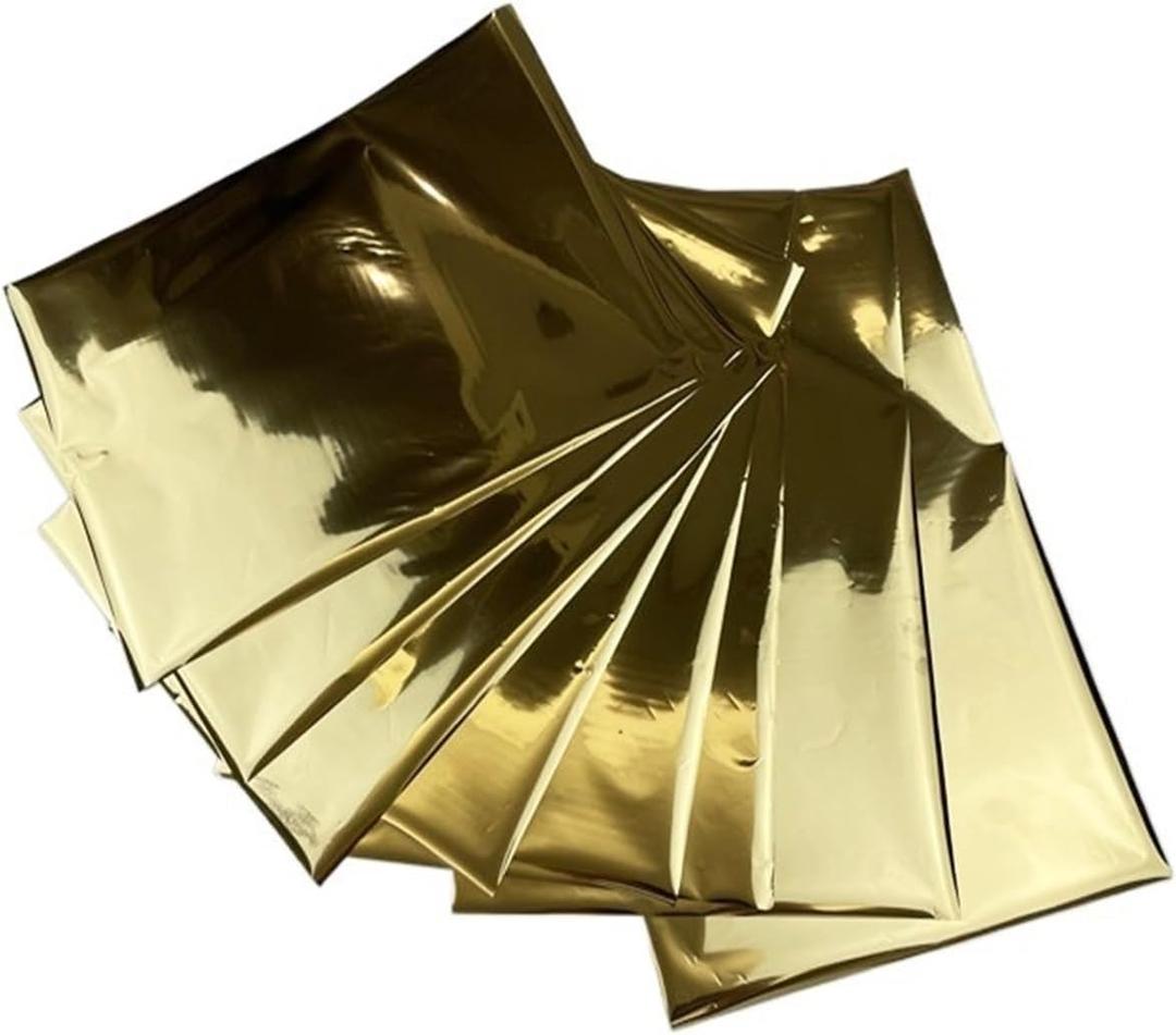 Hot Stamping Foil Size 50PCS Foil Hot Stamping DIY Home Paper Sheet Sky Blue Foil Laser Printer(Gold)