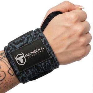 Wrist Wraps for Weightlifting (USPA & IPL Approved) - 18 Premium Quality Wrist Straps for Weightlifting - Weight Lifting Wrist Wraps with Thumb Loop - Best Gym Wrist Wraps for Lifting Weights, Curls & Dips - Lifting Wrist Wraps for Bench, Powerlifting & Weight Training - Weightlifter's Wrist Straps Lifting for Men and Women (Black Leopard V2)