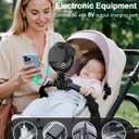 FRIZCOL Portable Stroller Fan, Use As Power Bank, 65H 12000mAh Battery Operated Fan Flexible Tripod Baby Car Seat Fans with Timming, Personal Mini Handheld/Desk/Small Clip On Fans For Stroller
