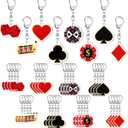 Tondiamo 48 Pcs Casino Party Gifts Keychains Bulk Casino Night Souvenirs Dice Keychains for Birthday Gifts Decorations