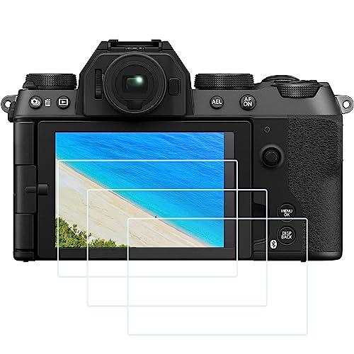 PCTC X-S10 Screen Protector for Fujifilm X-S10 X-T30 X-T20 X-T10 X-F10 X-E3 X-T100 X-A1 X-A2 X-M1【Not for X-S20】 Camera, 0.3mm 9H Hardness Ultra Clear Tempered Glass Screen Anti-Scratch (3 Pack) Pack of 4