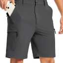 TBMPOY Men's Hiking Cargo Shorts 9" Lightweight Water Resistant Quick Dry Work Shorts 6 Pockets for Travel Camping Tactical (32, Dark Grey)