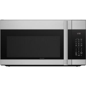 SHARP SMO1754JS Over the Range Microwave Oven with 13.6" Carousel Turntable, 30-inch, 1.7 Cubic Feet, 1,000 Watt, 300CFM Fan, Sensor Cooking, Edge to Edge Black Glass with Stainless