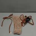 ZAFUL Women's Triangle Bikini Top Multiway Fishnet Tie Back Bandeau Halter String Bikini Swimsuit Bathing Suit S