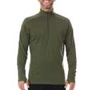 100% Merino Wool - Men’s Midweight Quarter Zip - Warm Pullover - Midlayer - Olive Drab - Medium