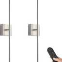 KARTOOSH Battery Operated Wall Sconces with Remote Control, Dimmable Wall Sconces Set of Two, 350Rotate, 3000K LED Nickel Wireless Wall Light for Living Room, Hallway, Bedroom, 24.4 Inch (2 Pack)