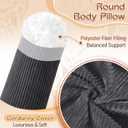 1 MIDDLE ONE Body Pillow for Adults, Long Bolster Pillow for Bed, Decorative Round Roll Hug Pillow with Corduroy Cover (Off-White, 47x7.87 inch)