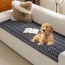 MYSKY HOME Couch Covers for 3 Cushion Sofa Pet Friendly, Couch Cover for Dogs, Sofa Covers for Pets Washable, Soft Non-Slip Sofa Slipcovers Furniture Protector Covers, Dark Grey, 27.6" x 70.9"