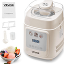 VEVOR Upright Automatic Ice Cream Maker with Built-in Compressor, 1 Quart No Pre-freezing Gelato Maker & Frozen Yogurt Machine, 4 Modes Electric Sorbet-Maker, Compressor Ice Cream Machine for Home