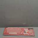 Wireless Keyboard and Mouse Combo, Typewriter Keyboard with Detachable Wrist Rest, Full-Size Retro Round Keycaps, Smart-Sleep, 2.4GHz Stable Connection for Mac/Windows/PC, Trueque(Blush Pink)