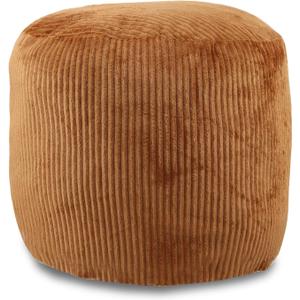 Sexysamba Round Corduroy Pouf Cover Only, 20"x 16" Unstuffed Decorative Ottoman Foot Stool Rest, Washable Storage Bean Bag Chair Floor Pouf Covers for Living Room Bedroom, Coffee