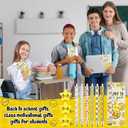 24 Sets Positive Affirmation Gift Bulk Include Happy Eternal Smile Pencil Yellow Smile Face Eraser Happy to See You Bookmark Card Inspirational Gift for Student Team Teacher Valentines