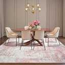 5x7 Pink Washable Area Rug for Living Room Bedroom, Modern Abstract Non-Slip Rugs, Low Pile Soft Stain Resistant Carpet for Dining Room, Office, Dorm Decor