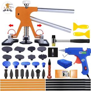 Car Dent Puller Repair Kit - Paintless Dent Repair Tools with Golden Lifter - Universal Auto Body Dent Repair Tool, Slide Hammer and Glue for Large & Small Ding Hail Dent Remover