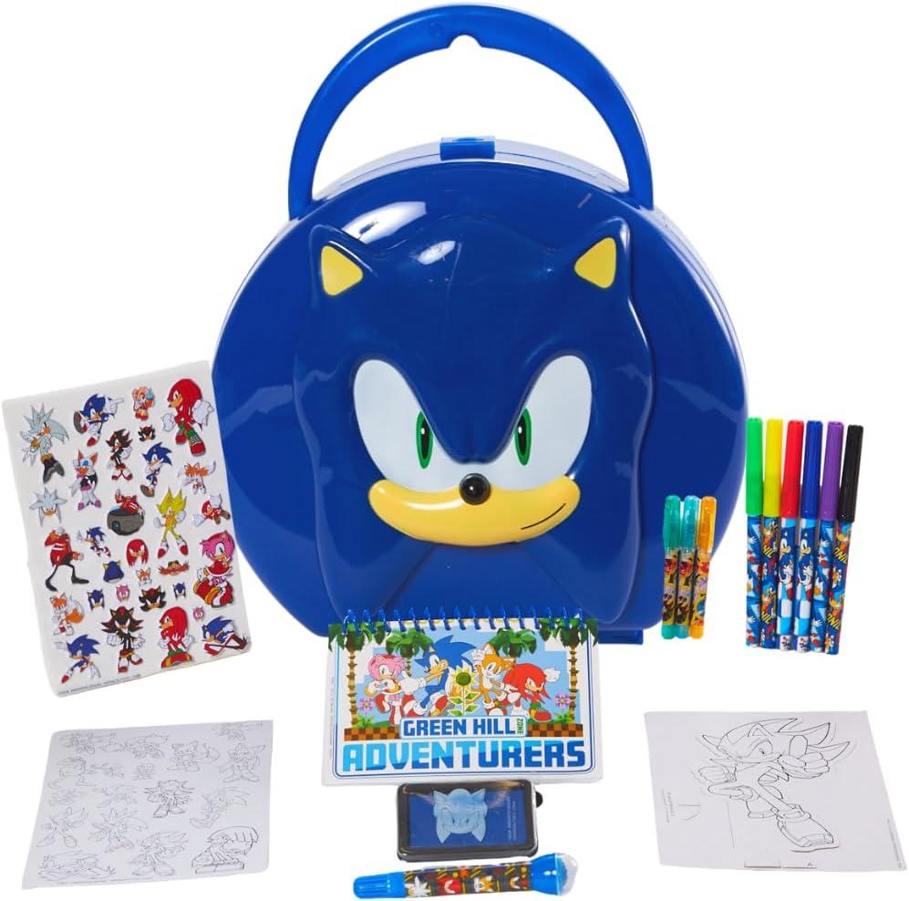 Sonic the Hedgehog Coloring & Sticker Activity Set for Kids with Travel Carrying Case