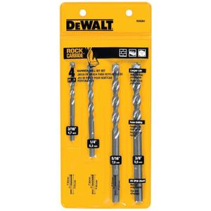 DEWALT Masonry Drill Bit Set, Percussion, 4-Piece (DW5204) (One Size)