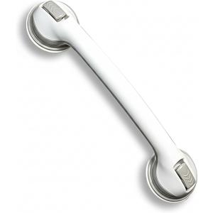 Safe-er-Grip Changing Lifestyles Suction Cup Grab Bars For Bathtubs & Showers; Safety Bathroom Assist Handle, White & Grey, 16 Inches