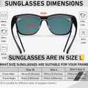GEGURI Polarized Sunglasses Fit Over Glasses for Men Women, Oversized Square Sun Glasses UV400 Protection Shades