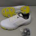 Waterproof Professional Golf Shoes Men Spikes Golf Sneakers Male Outdoor Anti Slip Walking Footwears, (White, 10.5)