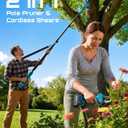 SEESII 2-in-1 Pole Pruning Shears, 1.6" Cutting Diameter Cordless Electric Pole Pruners, Brushless Motor, Dual 4.0Ah Batteries, Extra SK5 Blade, 4 Modes Adjustable Branches Cutter for Tree & Flower