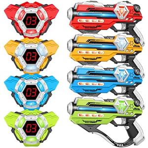 Laser Tag Guns Set of 4 Laser Tag Guns with Digital LED Score Display Vests,Gifts for Teens and Adults Boys & Girls,Adults and Family Fun,Gift for Kids Ages 8 9 10 11 12+Year Old Boy