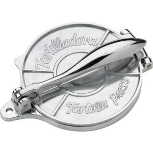 HIC Kitchen Taco Making Tools, Tortilla Press, Heavyweight Aluminum, Forms 6-Inch Tortillas and Artisan Flatbreads