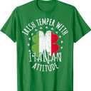 Irish Temper Italian Attitude St Patrick's Day Italian T-Shirt (Green, XXXL)