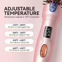 Thermal Brush, MINI & Tiny 1 Inch Ionic Curling Brush for Shiny Hair, Tourmaline Ceramic Ionic Curling Iron Brush for Short to Medium Hair, Adjustable Temperature, Dual Voltage, Compact-Size