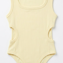 Women T-Shirt Yellow, One-Piece Bodysuit Leotard Sleeveless Athletic Jumpsuit Wrestling Singlet, L