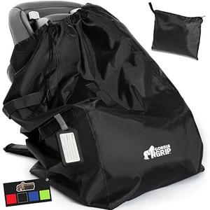 GORILLA GRIP Car Seat Travel Bag for Airplane Gate Check, Easy Carry Backpack Bags Cover Carseats, Infant Baby Carriers and Toddler Booster Seats for Airport, Child Air Travels Essential, (34 x 18 Inch)