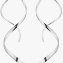 Handmade Spiral Threader Earrings Sterling Silver Hypoallergenic Twisted Pull Through Drop Dangle Earrings for Women - Silver & Gold