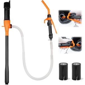HORUSDY Electric Fuel Transfer Pump Battery Operated 2.2 GPM Portable Siphon Pump with Flow Control, Dual Battery Option, for Gas, Diesel, Water, Oil, Fits Gas Can & Tank, Handheld Liquid