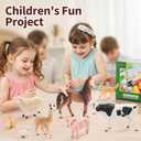 8PCS Large Farm Animals Toys for Kids, Realistic Plastic Farm Animal Figurines Barn Toys with Marwari Horse,Cow,Rabbit,Dog,Sheep,Pig,Alpaca,Goose, Preschool Toy Birthday Gift for Boys Girls