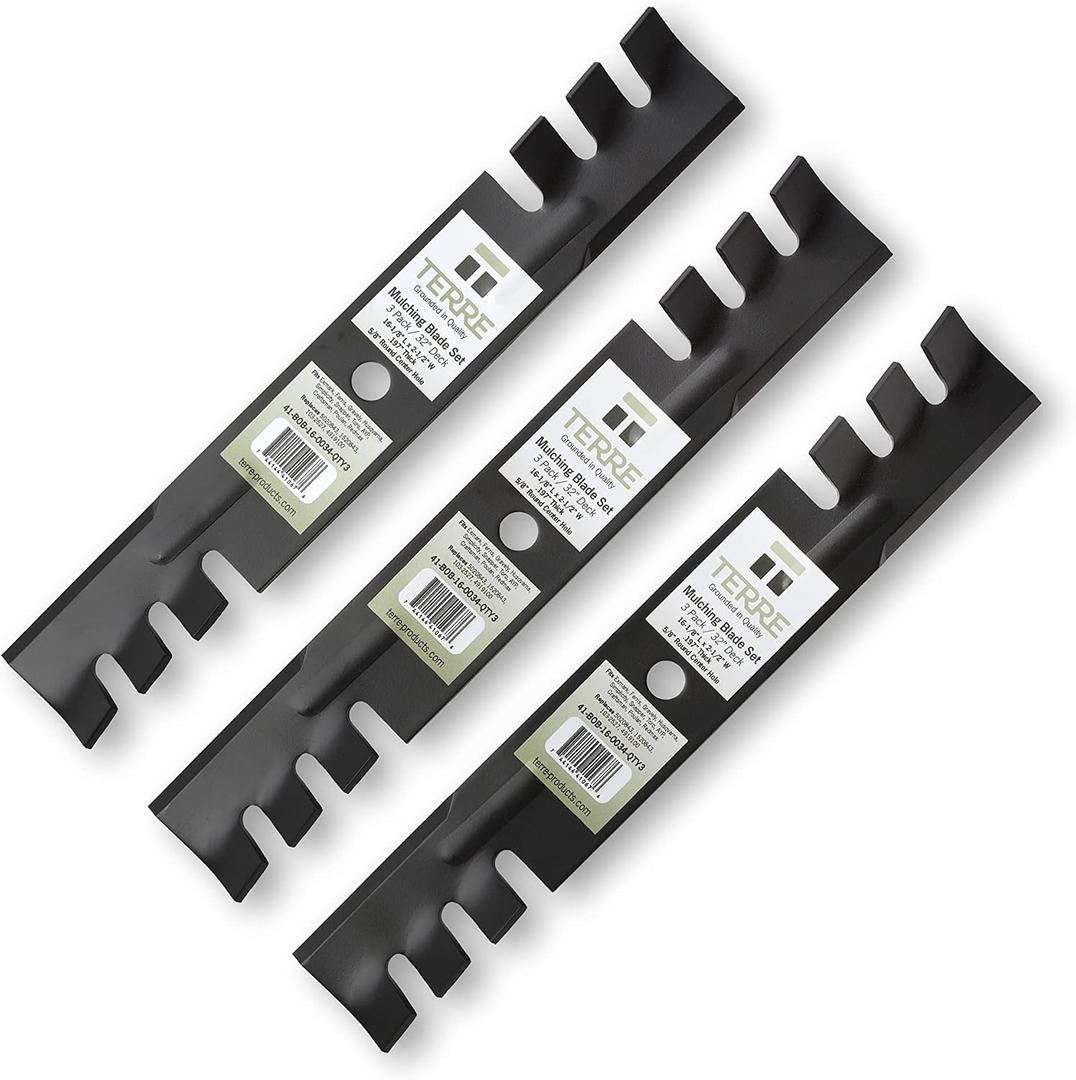 Terre 48 Inch Mulching Mower Blades, 3 Pack, Husqvarna & Craftsman, 180054